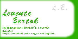 levente bertok business card