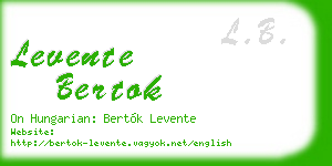 levente bertok business card